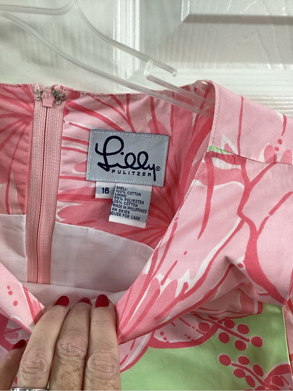 Lilly Pulitzer Pink and Mint Floral Shift Dress - Picture 3 of 4